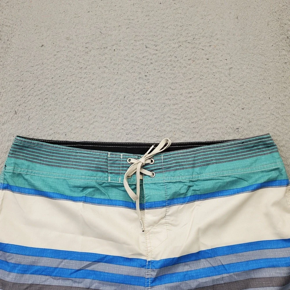 O'Neill Swimwear Shorts Mens 36 Multicolor Striped Surf Drawstring Water Polo